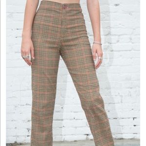 Brandy Melville Plaid Straight Pants
